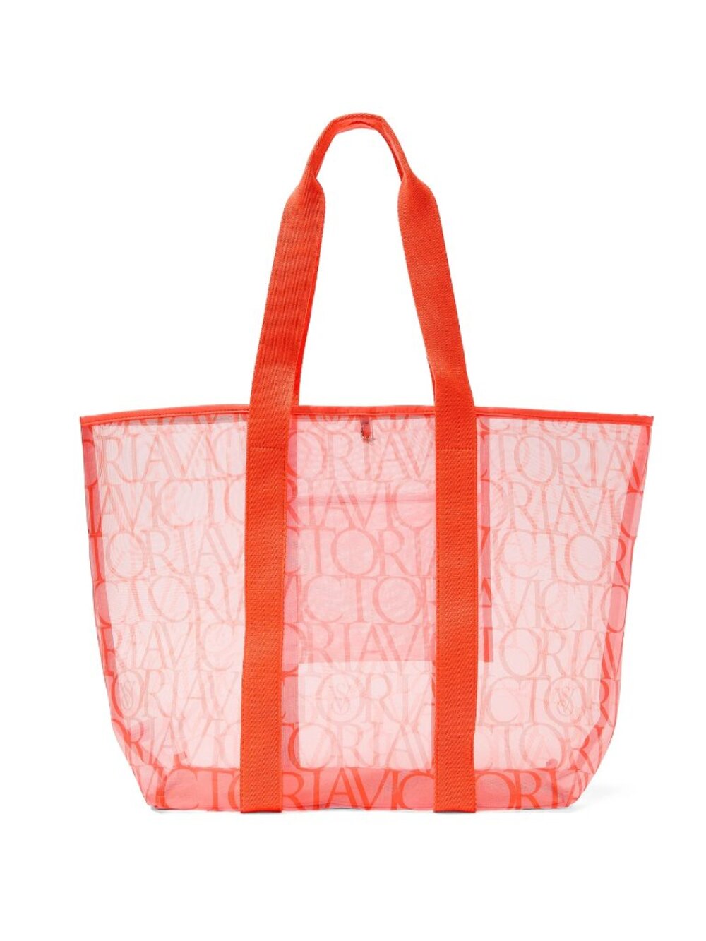Victoria's Secret Orange Creamsicle Mesh Carryall Large Beach Tote NWT